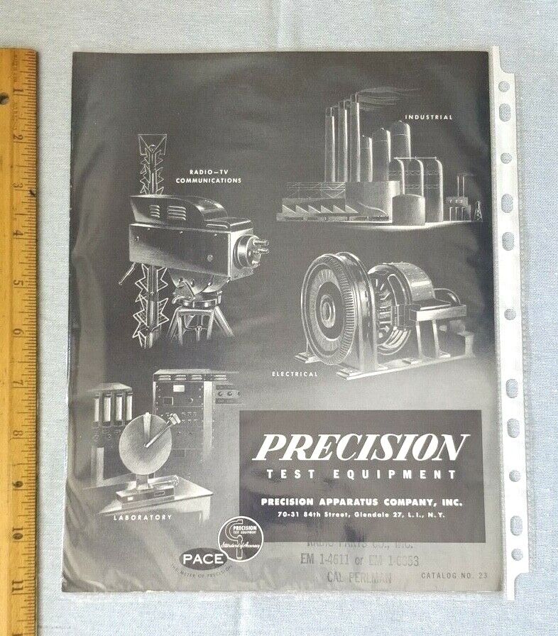 1955 PACE Precision Test Equipment ~ Catalog No. 23 ~ Oscilloscopes + more