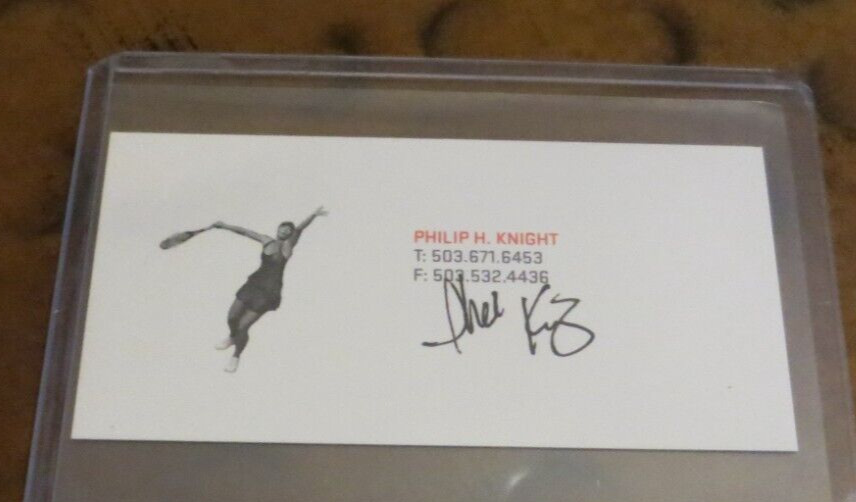 Phil Knight Nike Founder Autographed Signed Business Card
