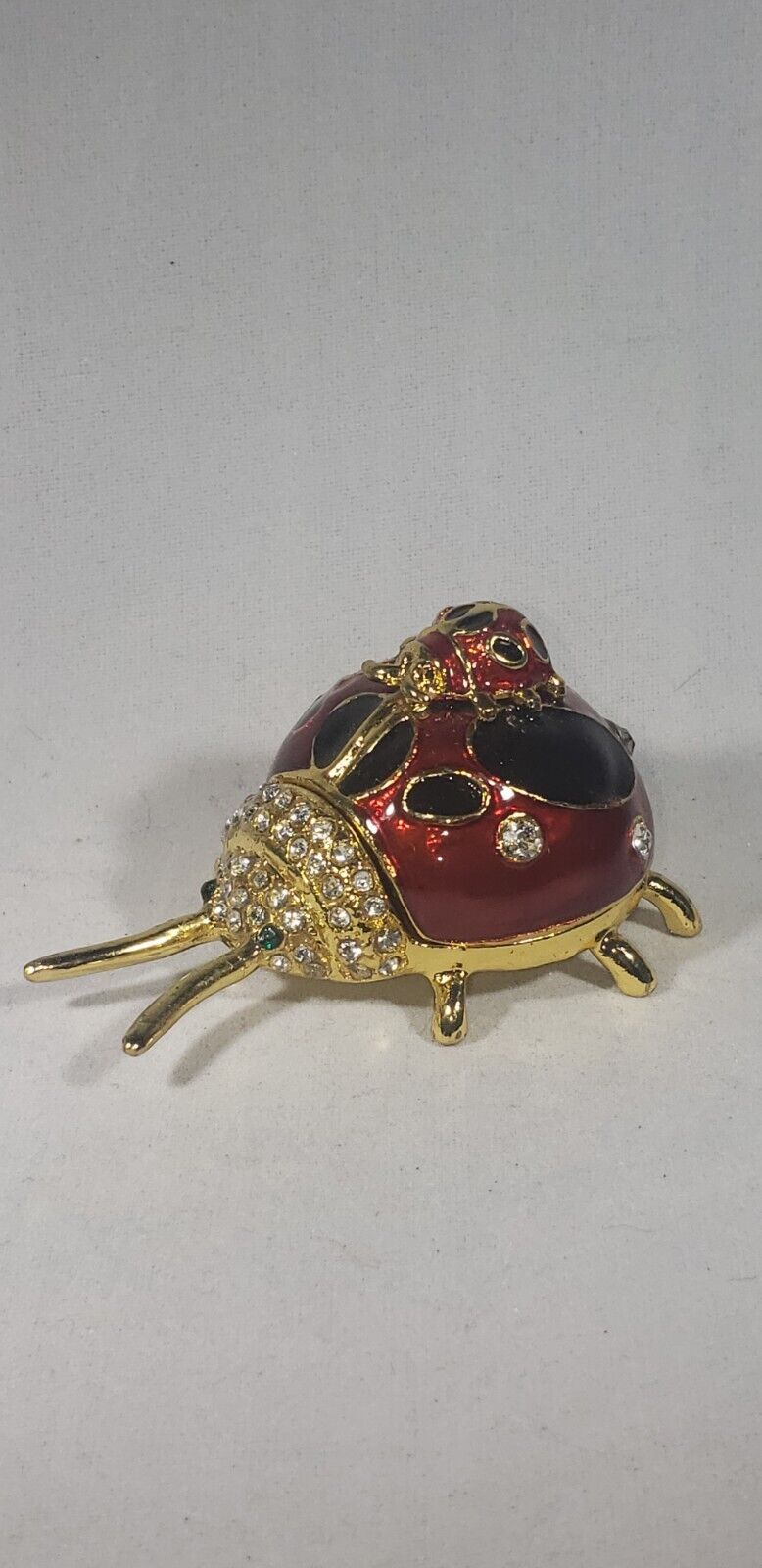 ladybug swarovski crystal trinket jewelrty box