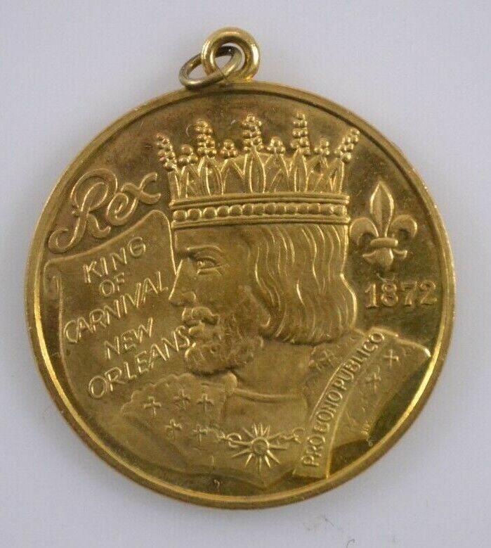 1971 Rex King of Carnival New Orleans Centennial Celebration 14KT Gold Pendant
