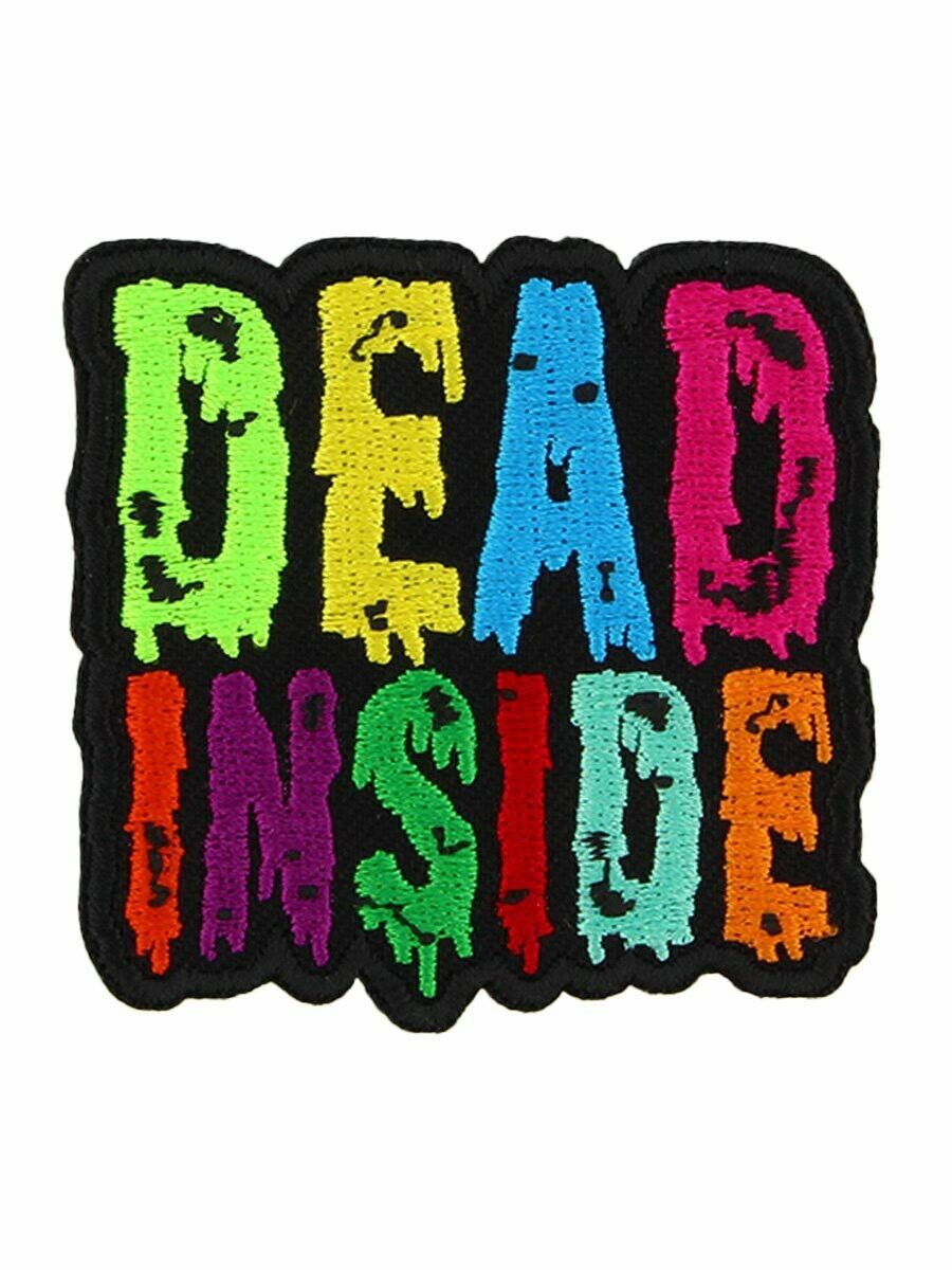 DEAD INSIDE Iron on Patch multicolour vampire horror mental health Goth Alt Emo