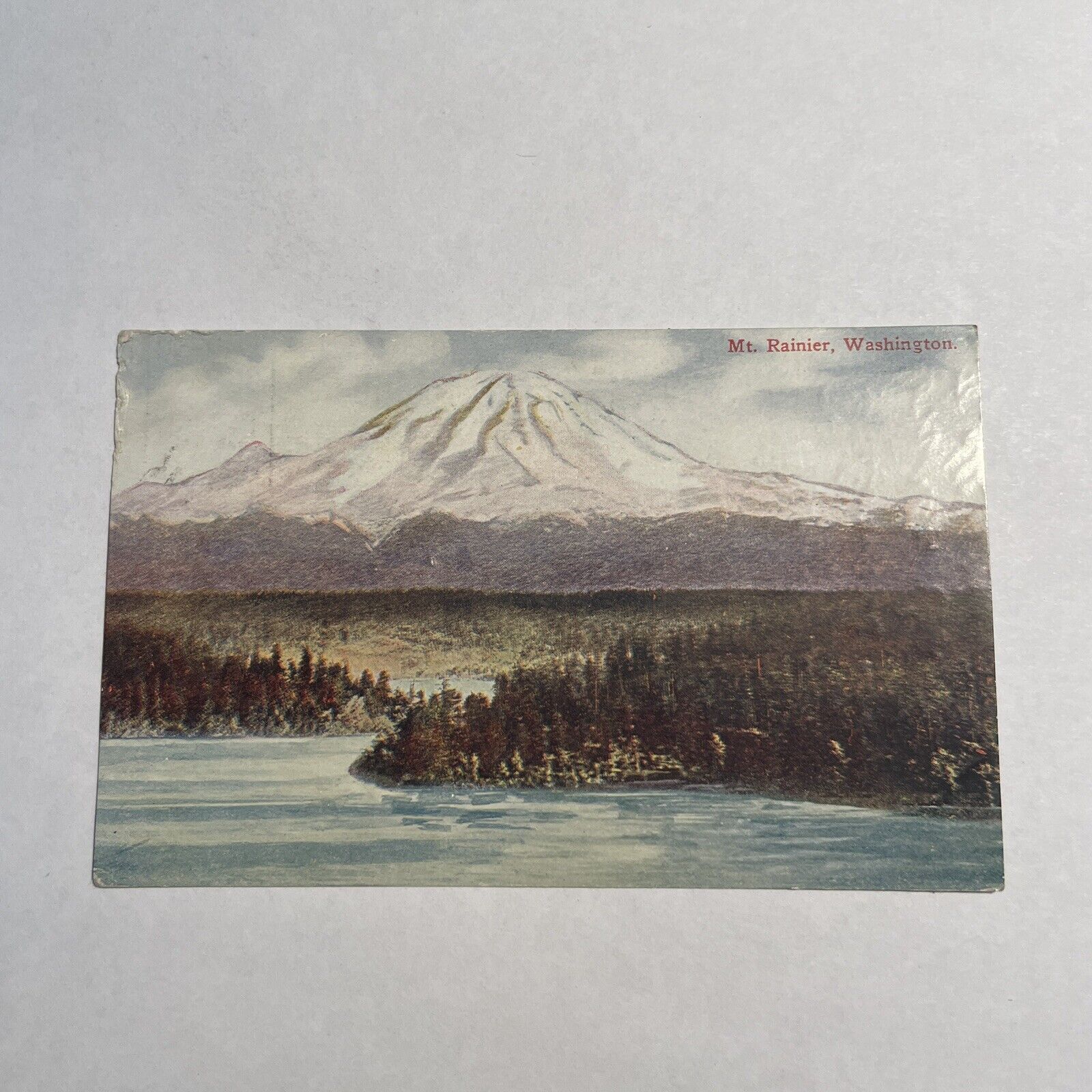 Vintage Mt. Rainier Washington WA Drawing Sketch Postcard