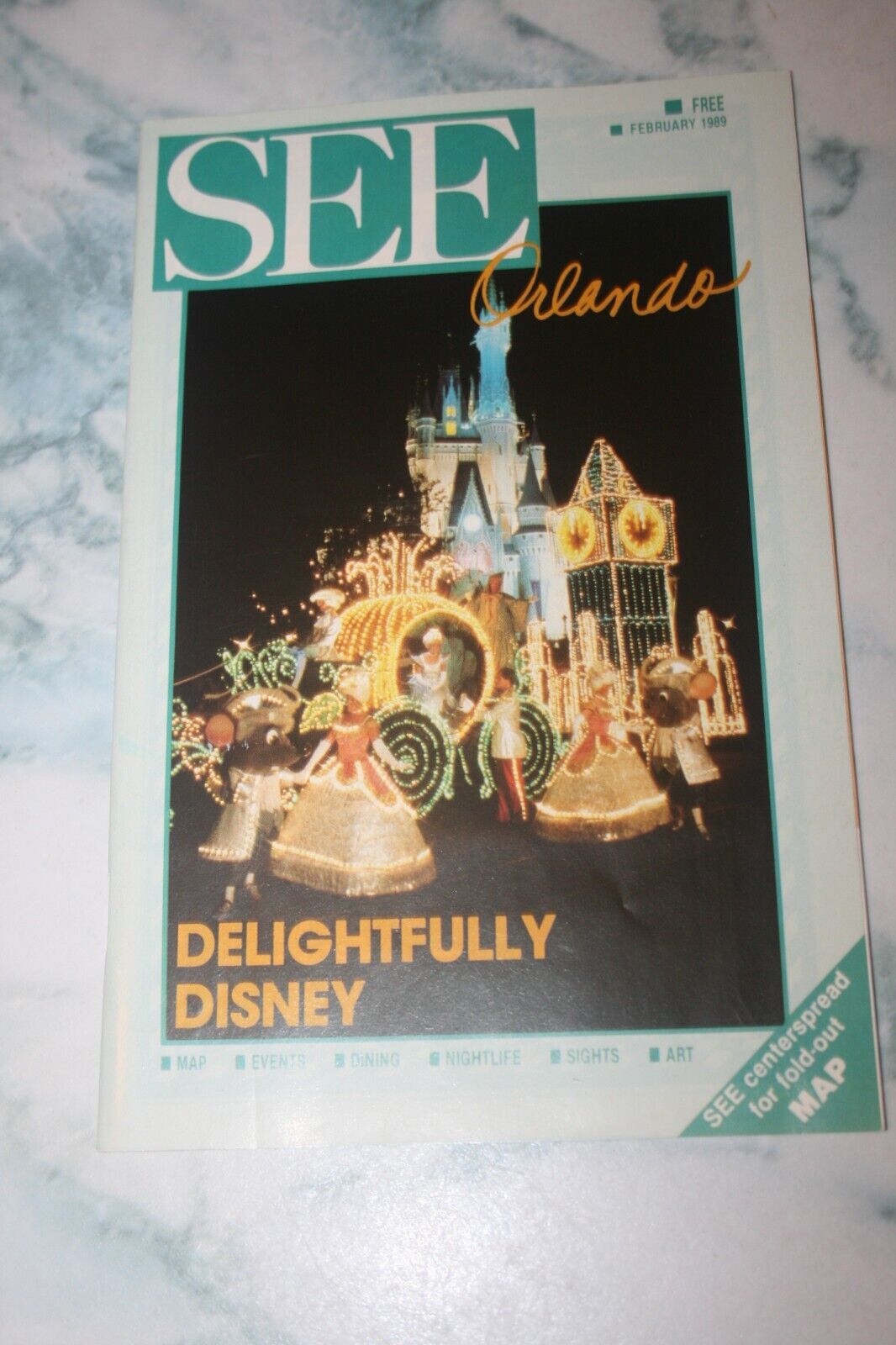 Vintage Feb 1989 See Orlando Booklet w/ Fold-out Map