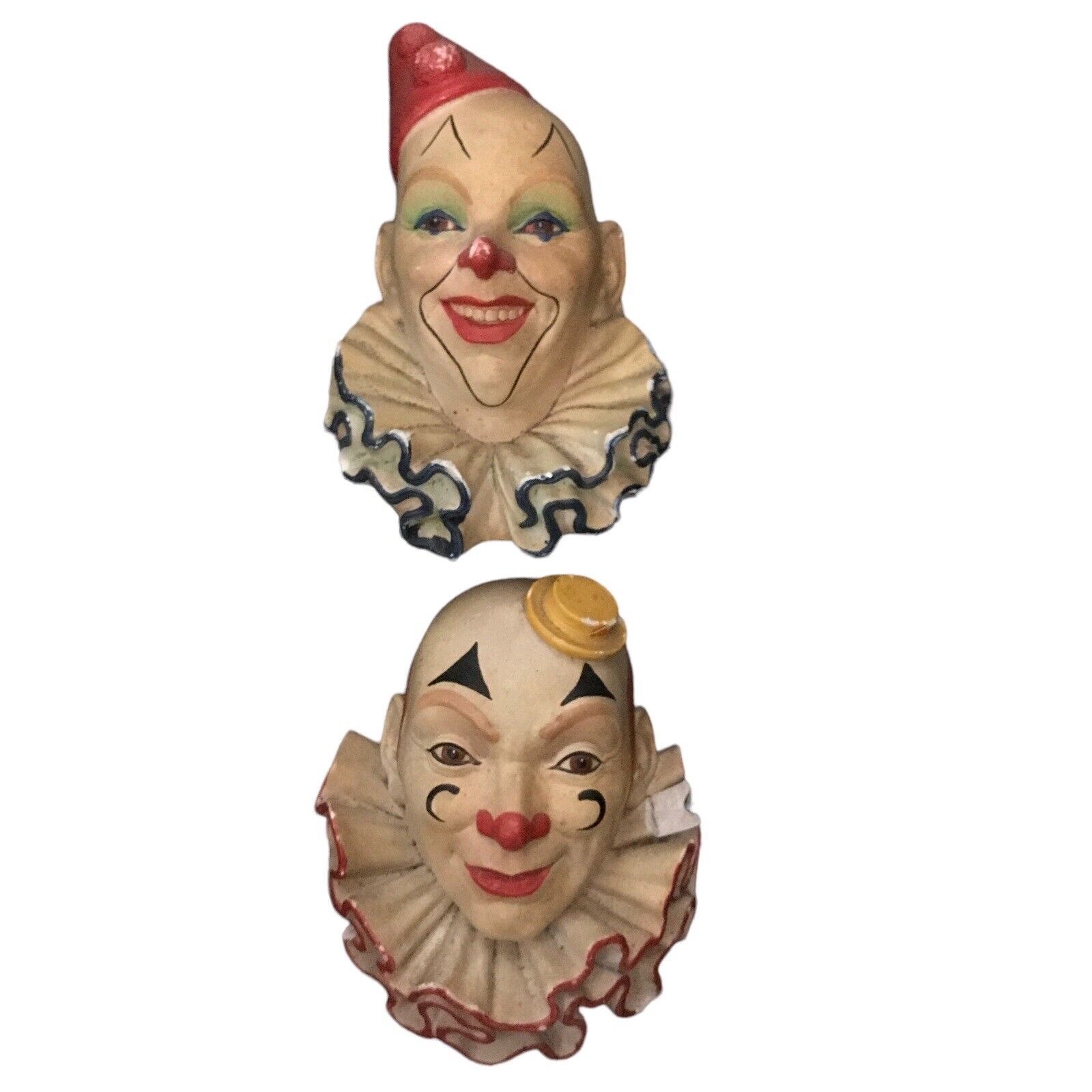 VTG Legend Products Chalkware Clown No. 2 and 5 1983 and 1985 8” X 5” READ