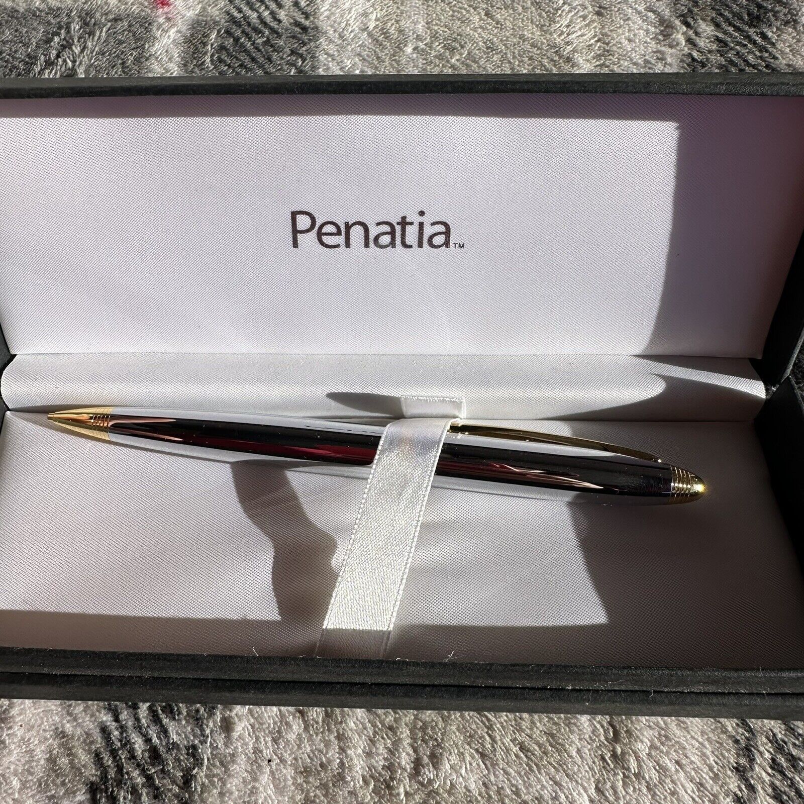 Cross Penatia Lexington Chrome and Gold Mechanical Pencil with Box ~ .9 Lead