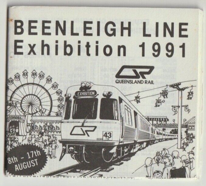 1991 BEENLEIGH EXHIBITION LINE RNA SHOW QLD RAILWAYS PAPER TRAIN TIMETABLE EXC