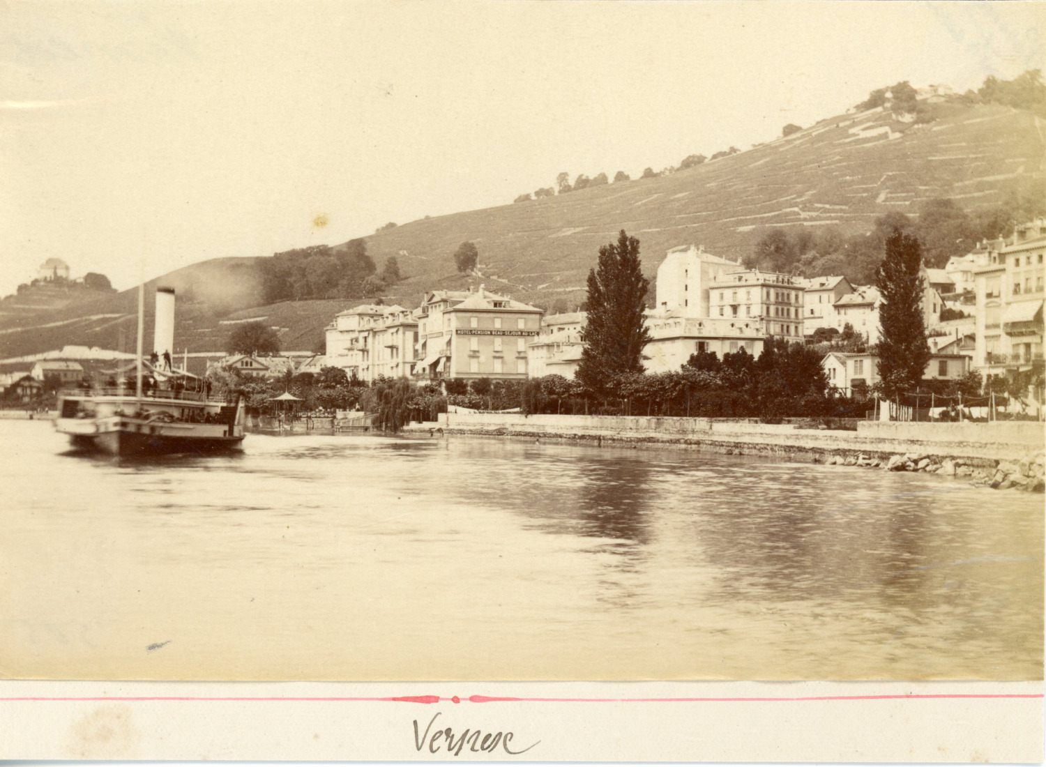 Switzerland, General view of a city to identify, ca.1895, Vintage albumen pr
