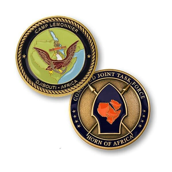 DJIBOUTI HORN OF AFRICA COMBINED JOINT TASK FORCE CAMP LEMONNIER CHALLENGE COIN 