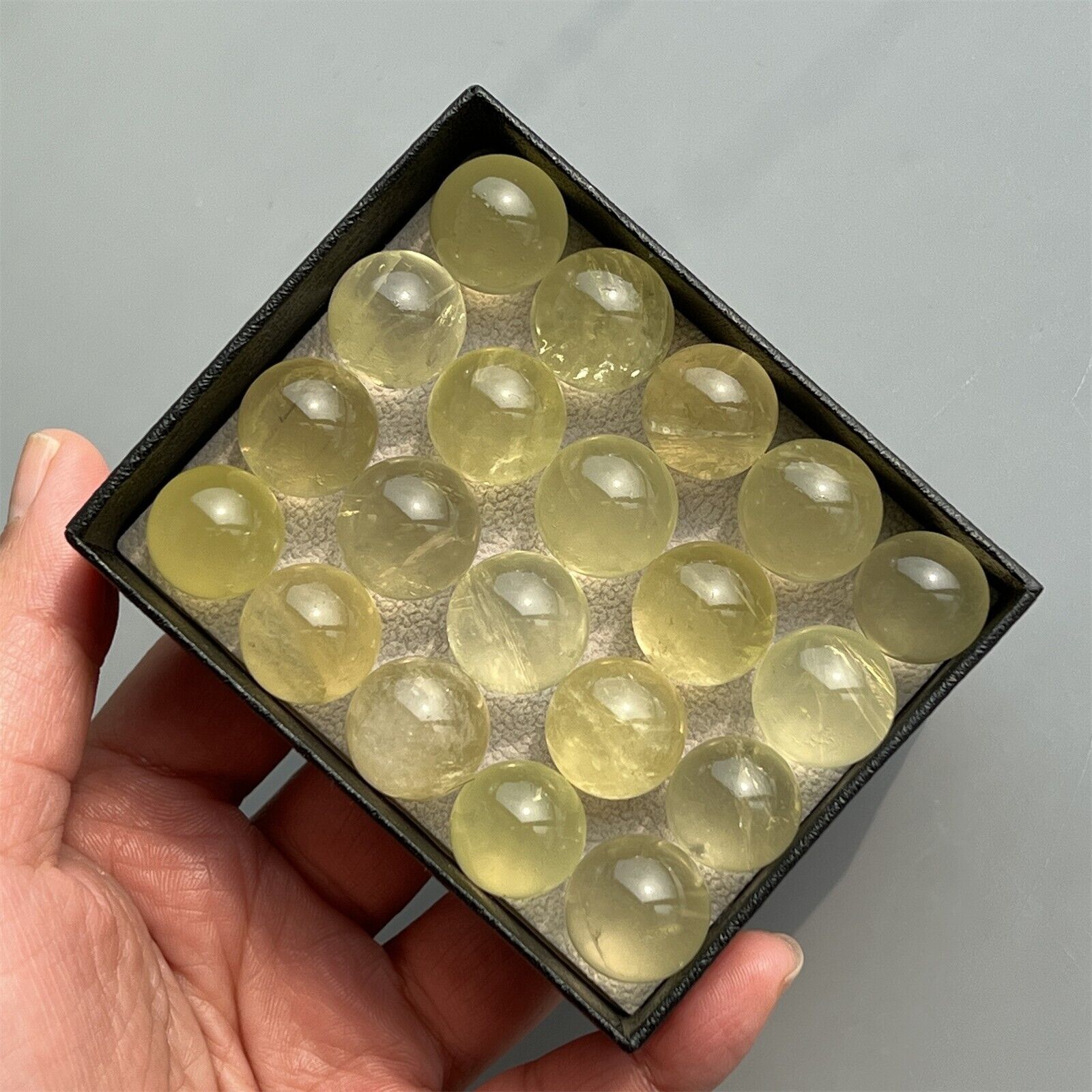 Top 10x Natural citrine ball quartz crystal carved Sphere reiki healing 15mm+