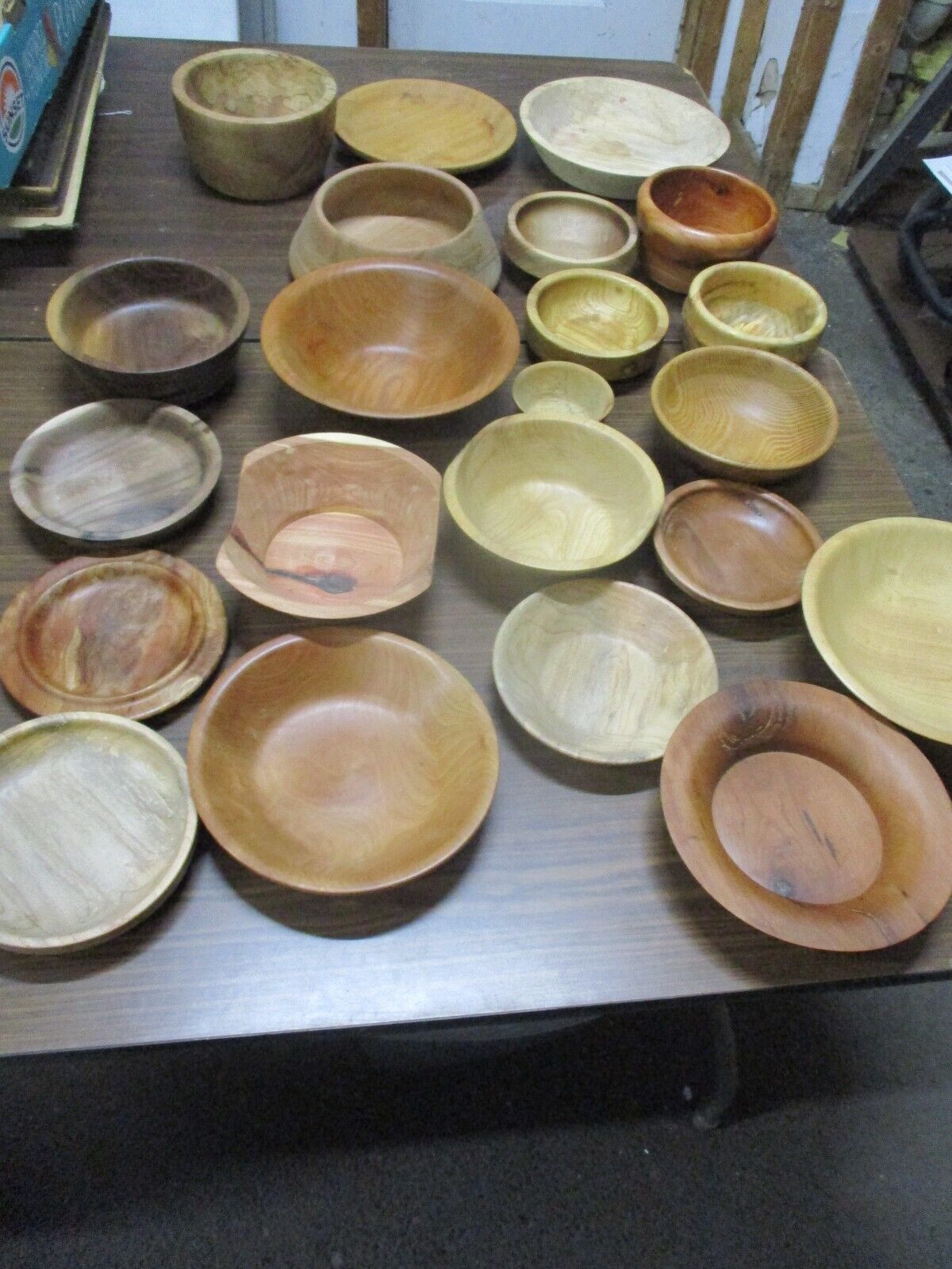 Lot of 22 Vintage Hand Turned Wood Bowls Most Stamped \