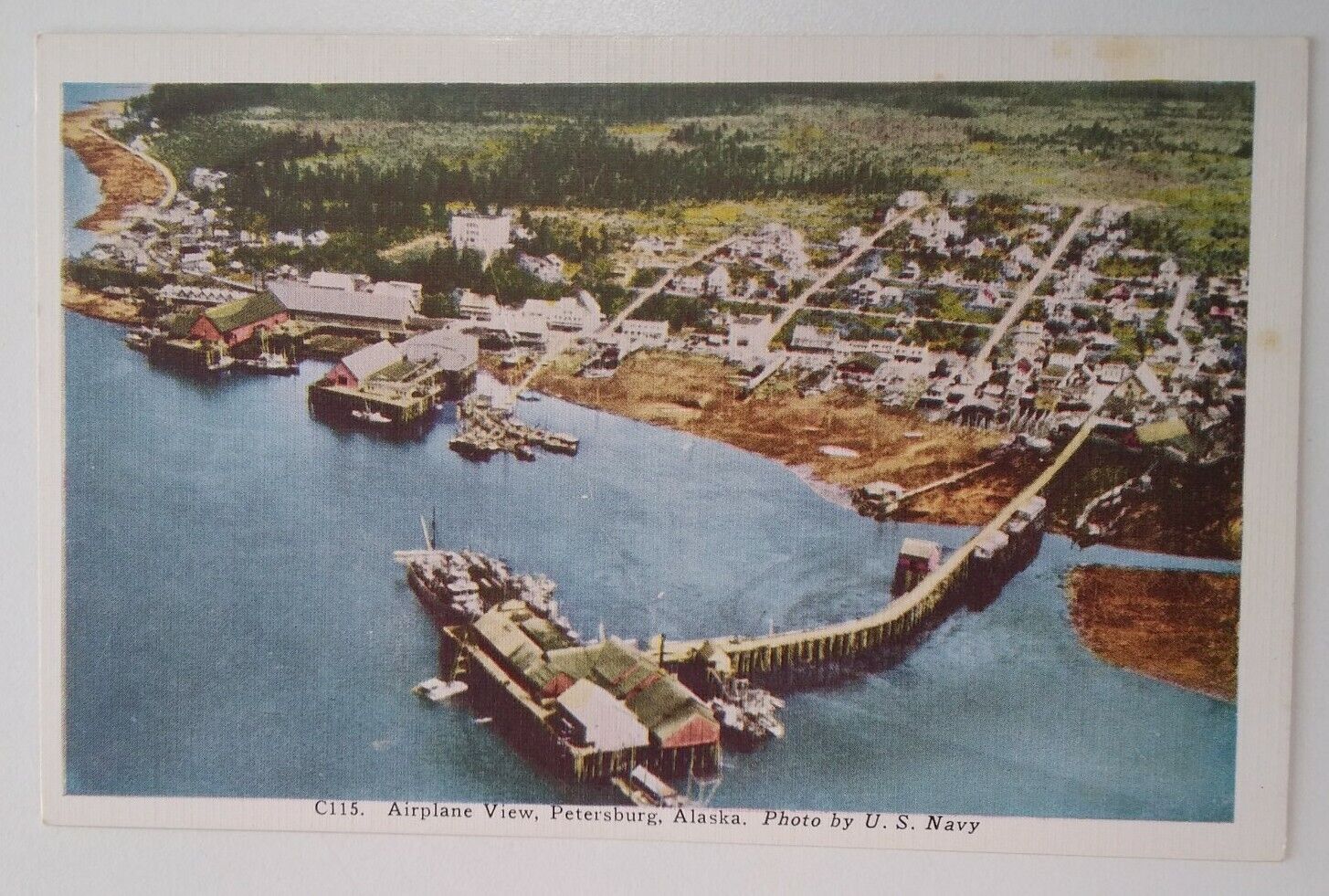 Alaska Postcard Mid 1900s Original Rare Petersburg Crab Shrimp Cannery Dock 