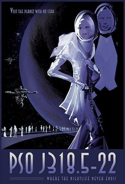 NASA - PSO J318.5-22 Visit The Planet With No Star Fantasy Travel Poster Magnet