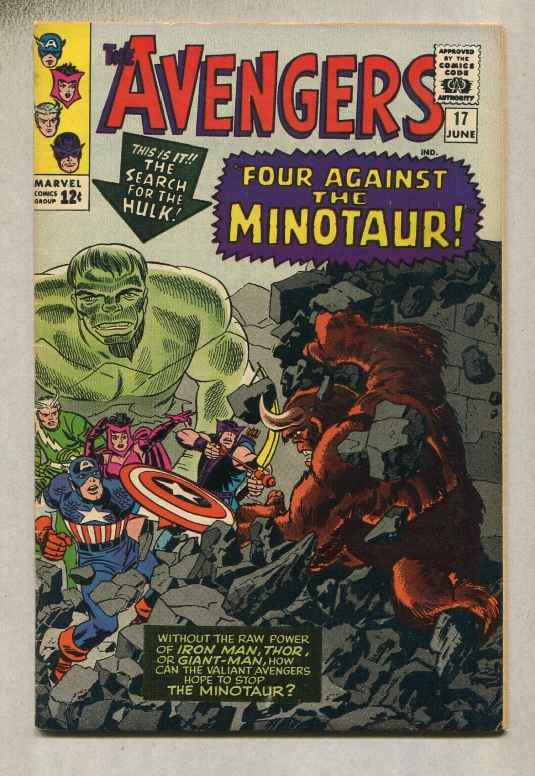 The Avengers # 17 FN+  Minotaur, Iron Man, Thor, Giant Man Marvel Comics SA