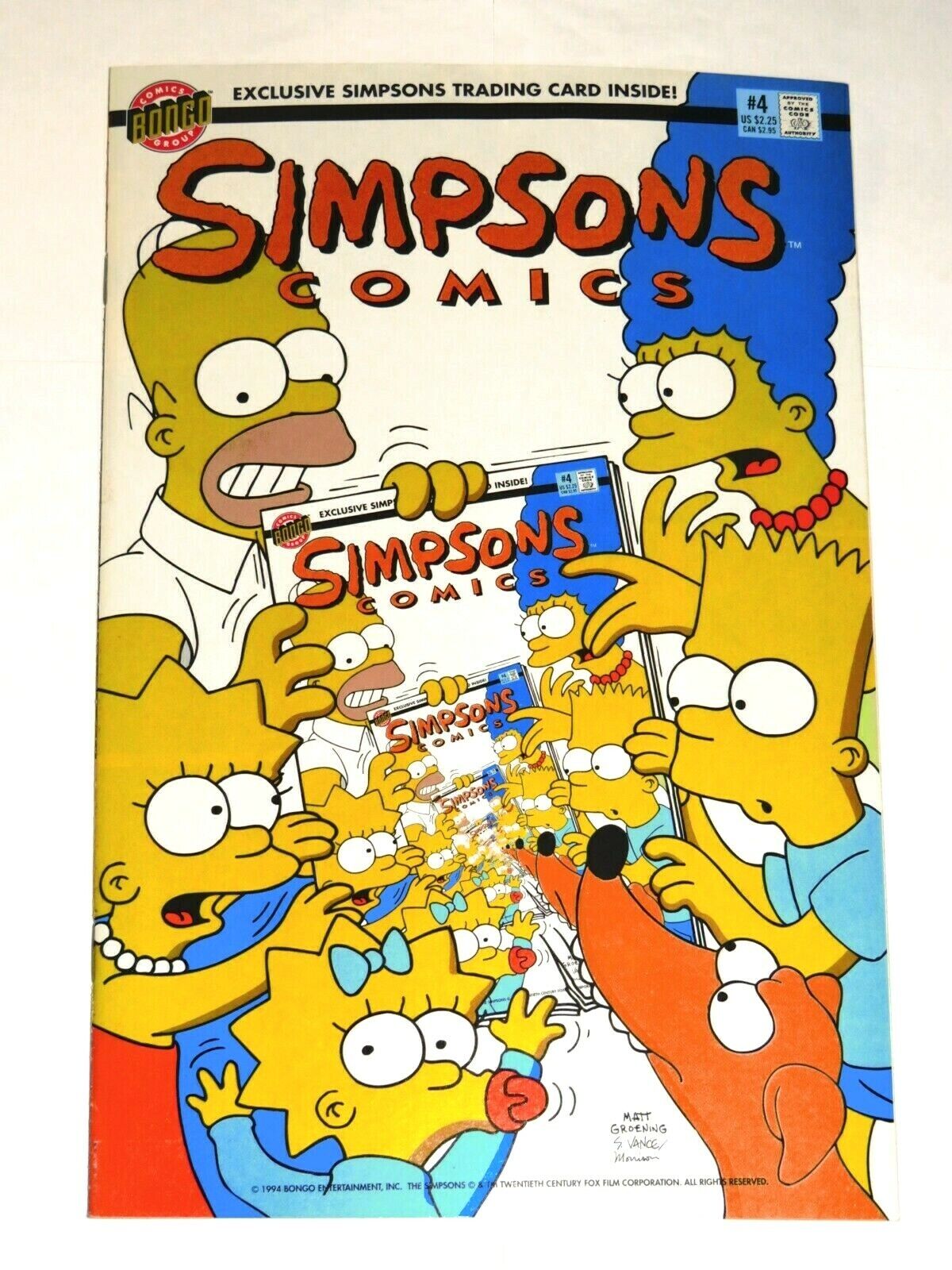 1994 Simpsons Comics #4 & BUSMAN FLIP BOOK Bongo IT\'S IN THE CARDS MATT GROENING
