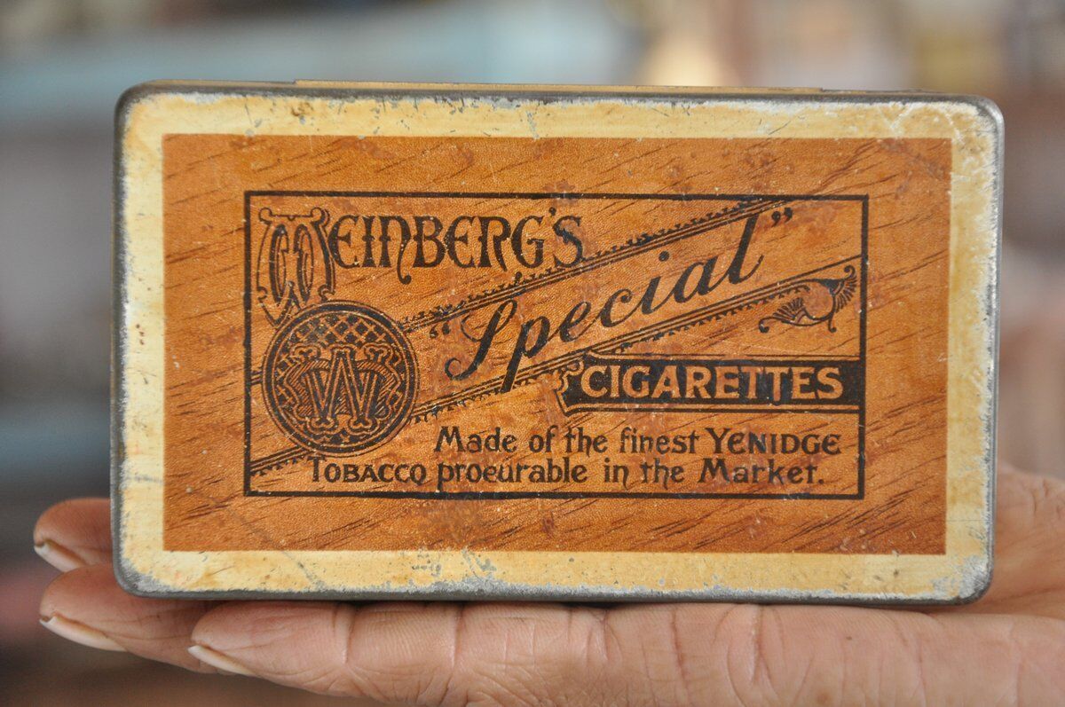 Rare Vintage Weinberg\'s Special Cigarettes Ad Litho Tin Box