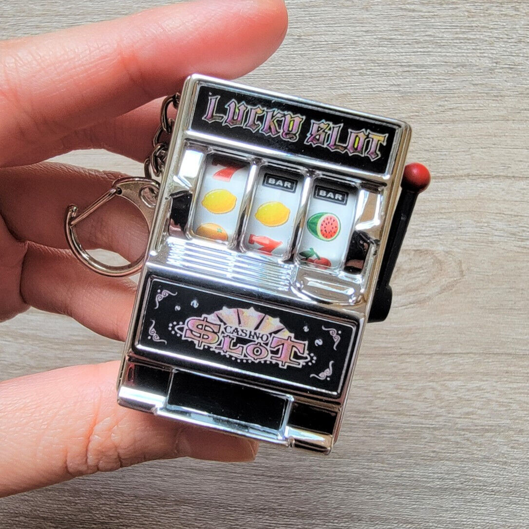 Mini Cute Toy Functional Slot Machine Key Chain