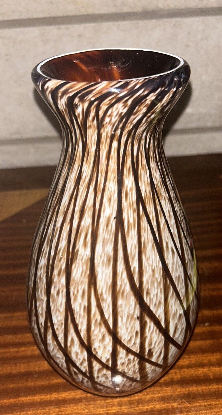 Vinci Art Glass Vase by Dynasty Gallery Studio Glass Hand Crafted Vase Browns