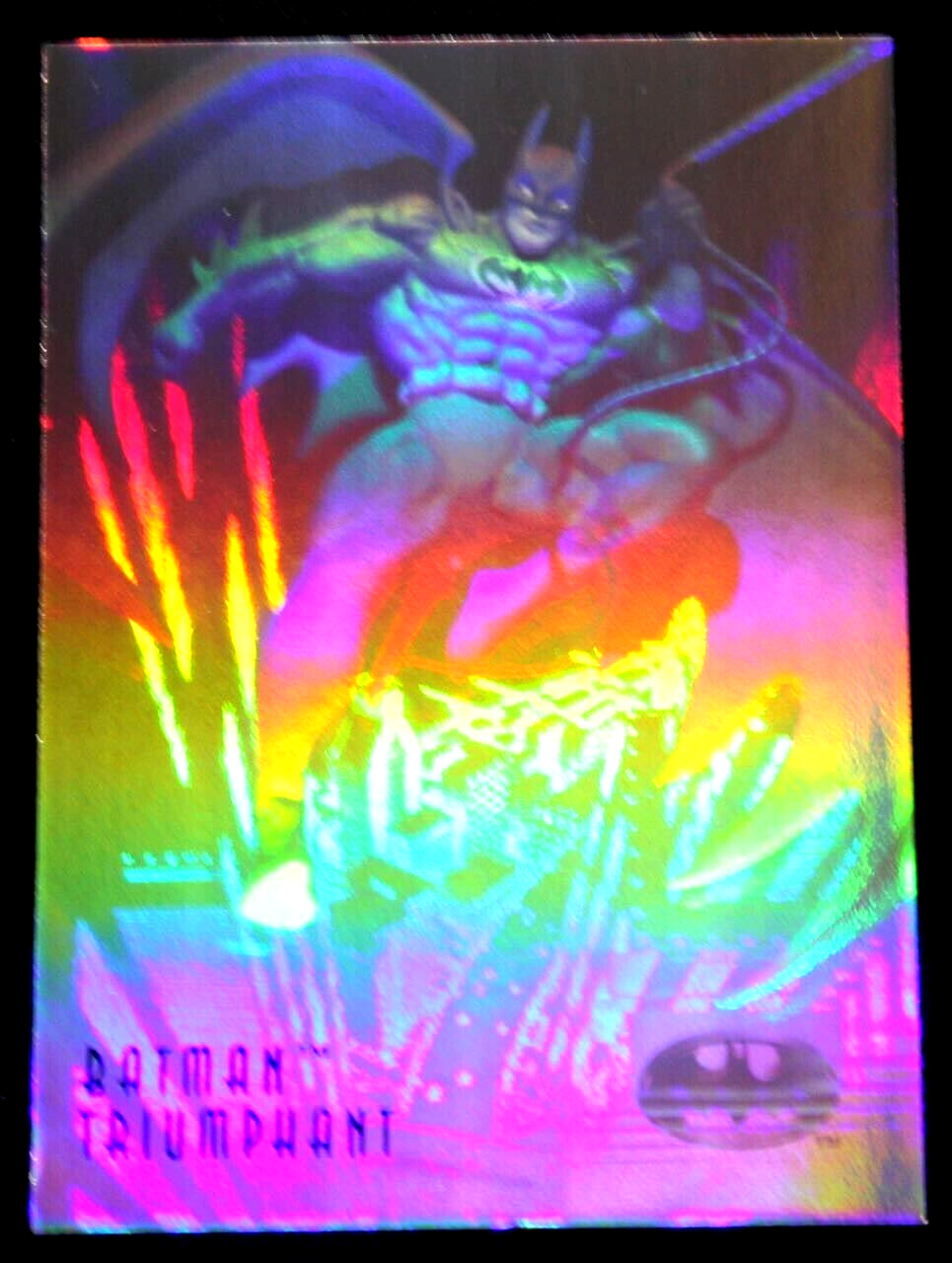 1996 SKYBOX BATMAN SILVER HOLO SERIES BLUE FOIL PARALLEL CARD OF #13 RARE MINT