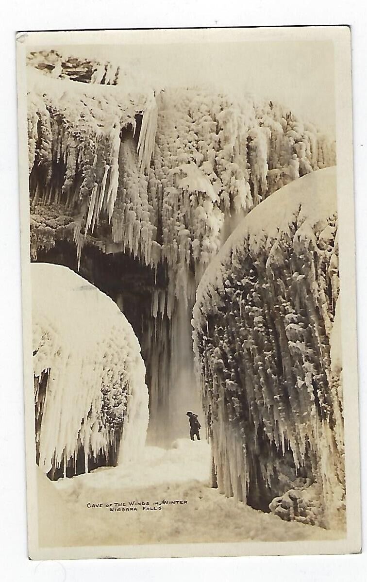 1929 RPPC Cave Of The Winds In Winter, Niagra Falls Posted