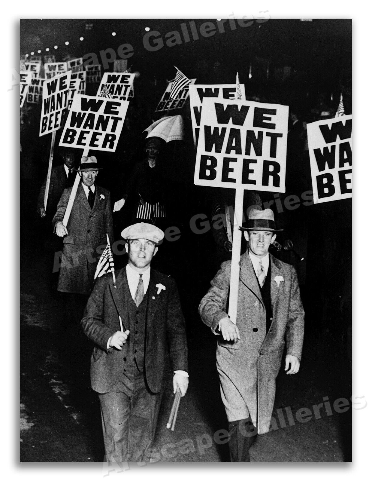 We Want Beer - 1931 Prohibition Protest Photo Print - 18x24