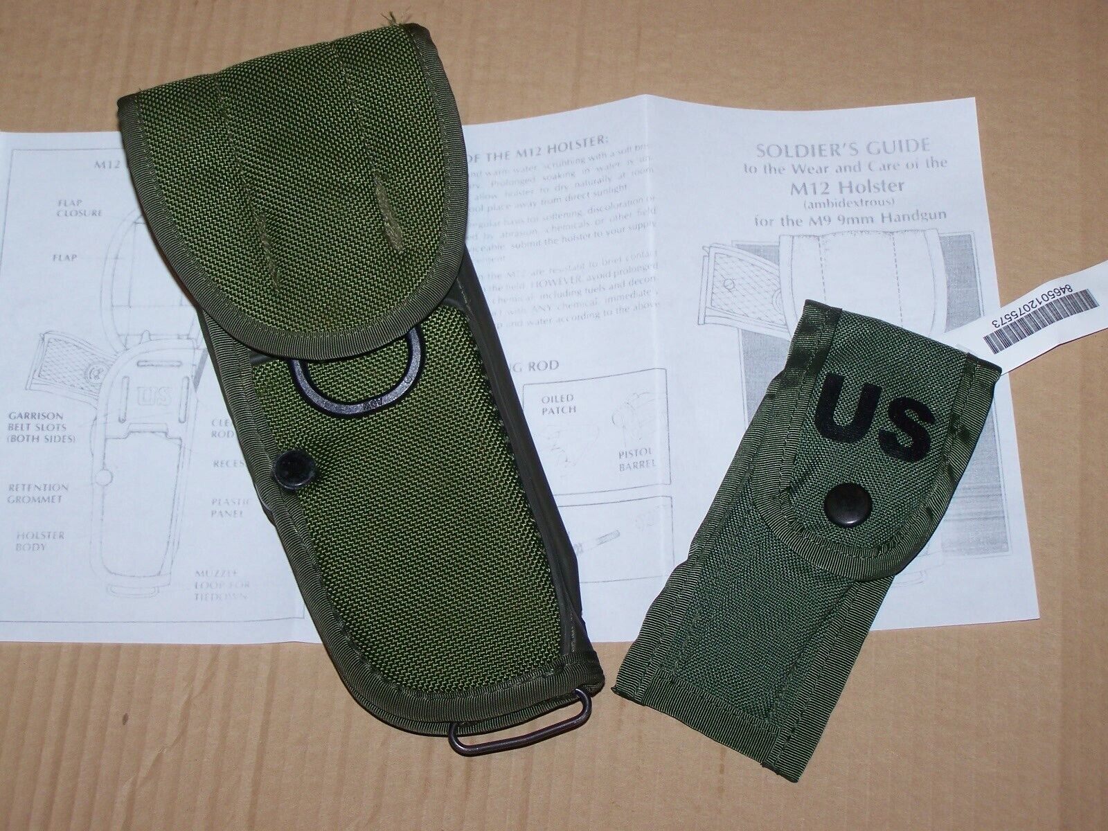 M12 Holster + Mag Pouch USA Military USMC f Pistol 9mm .45 cal M9 M1911 USA