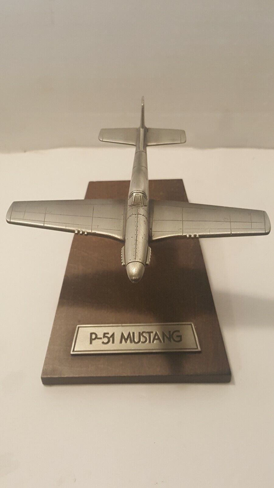 P-51 Mustang Vintage Cloud 9 Pewter Airplane Pilot Desk Model Plane