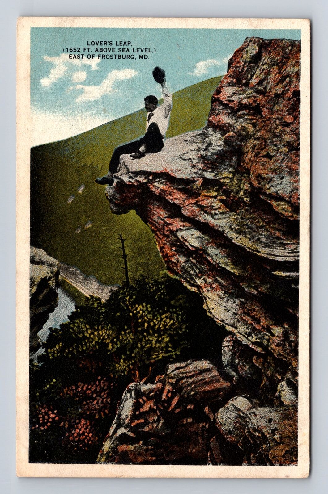 Frostburg MD-Maryland, Lovers Leap, Antique Vintage Souvenir Postcard