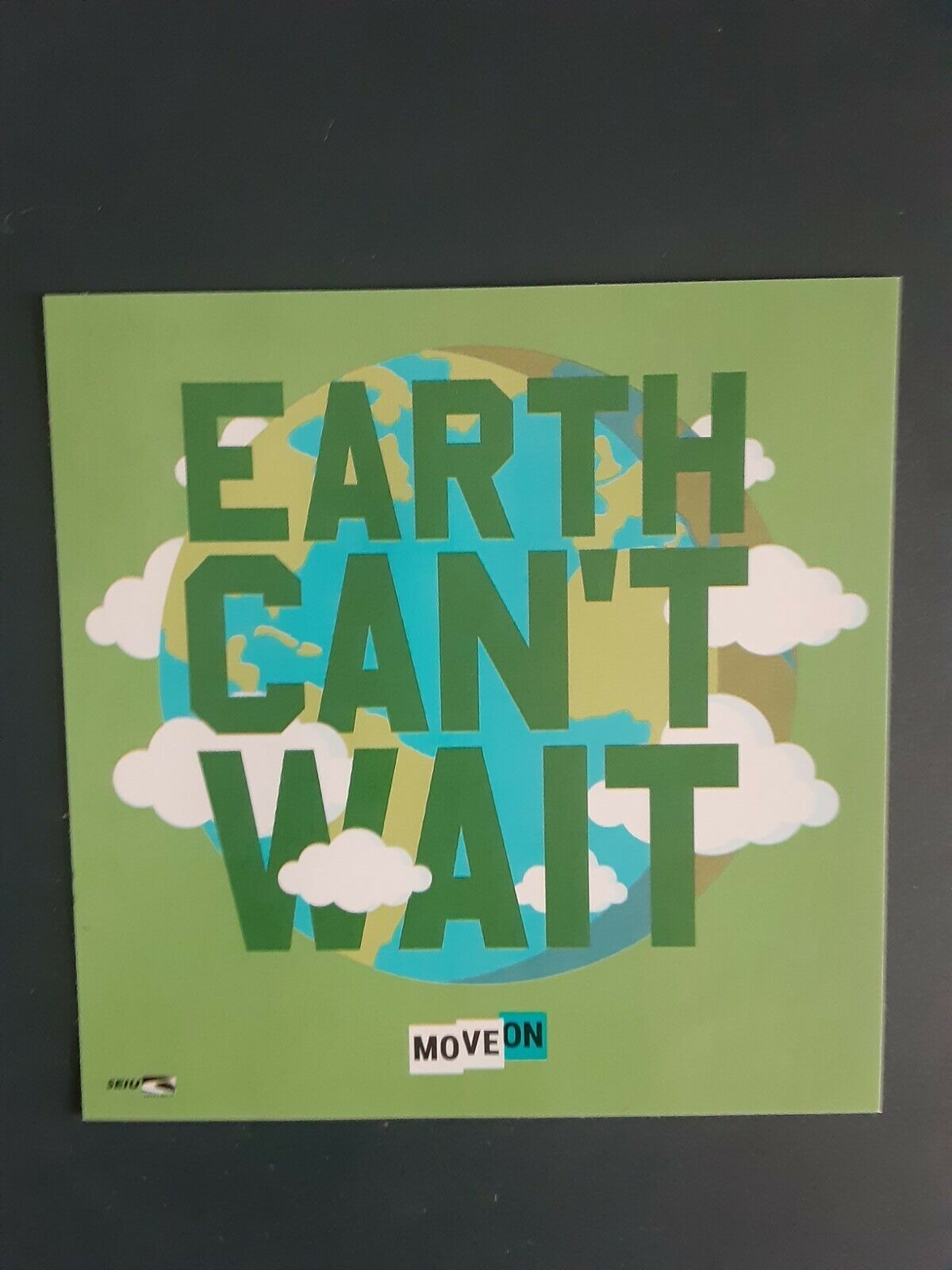 Sticker - Earth Can\'t Wait - Green - Earth Day - Global Warming - Climate Change