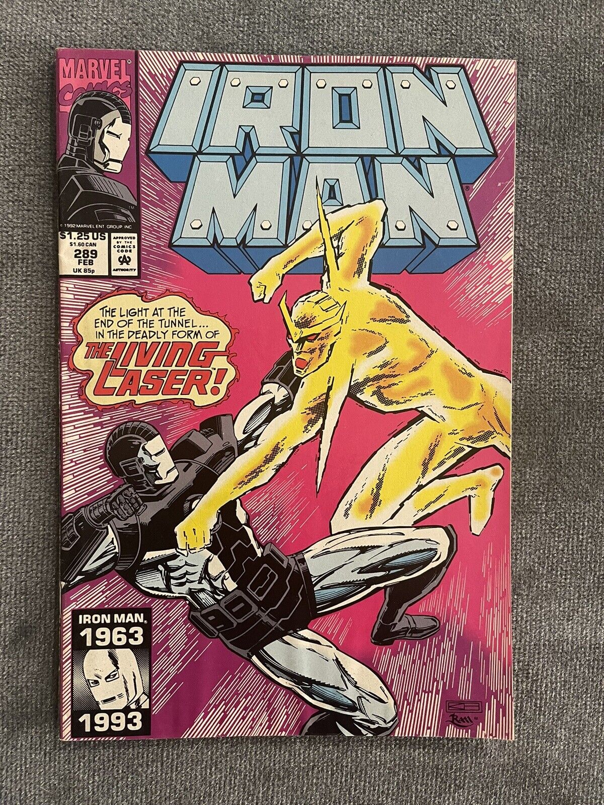 1993 Iron man #289 Stan Lee era Iron man vs Living Laser Modern
