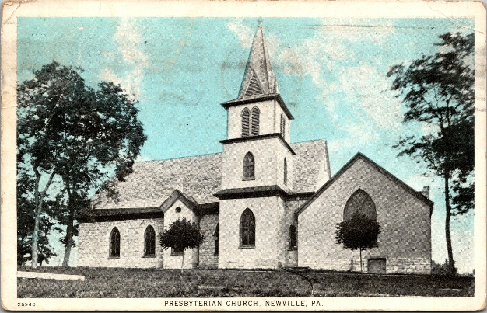 Postcard PA Newville Pennsylvania Presbyterian Church 