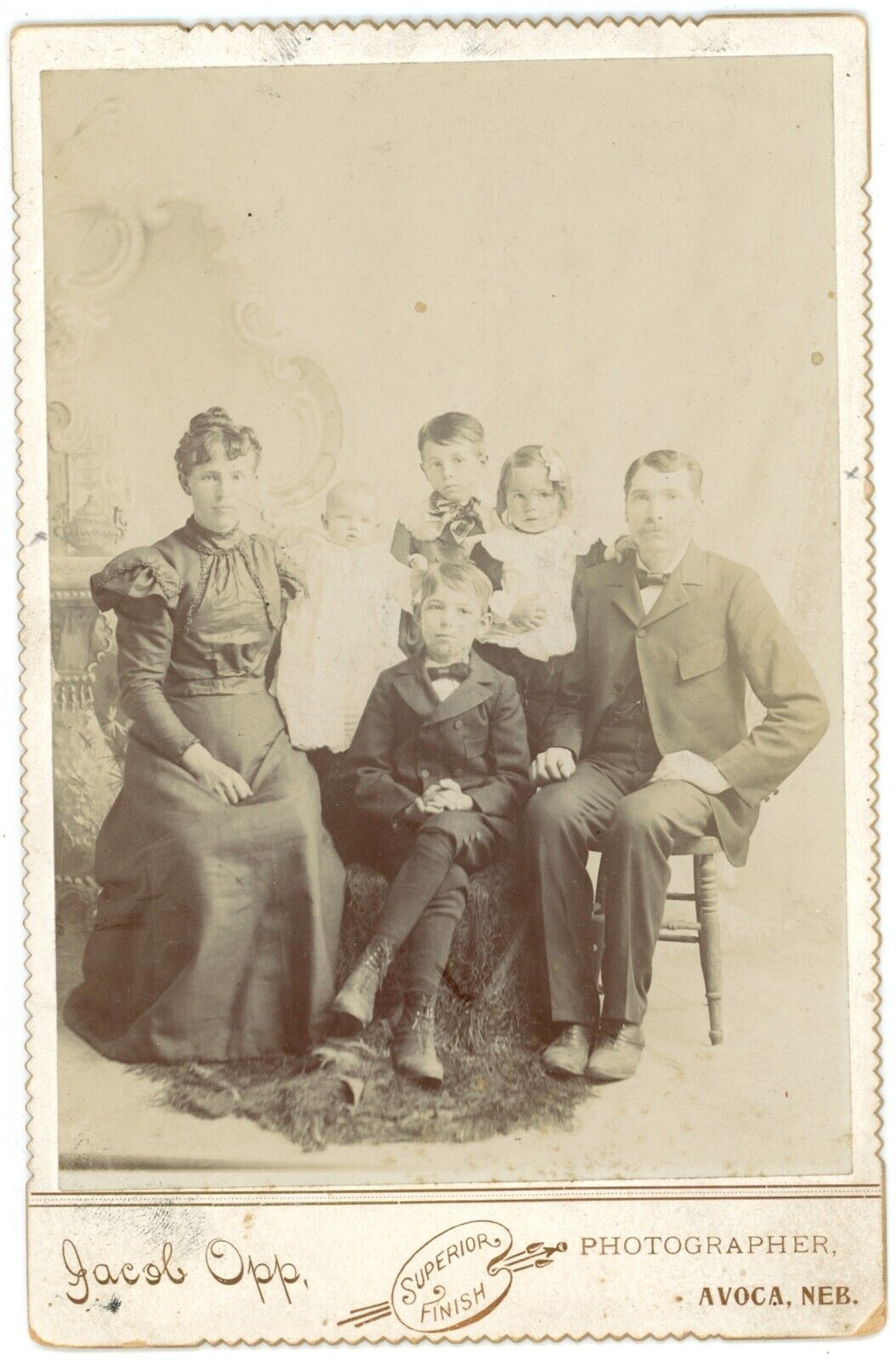 CIRCA 1880\'S CABINET CARD Beautiful Family of Six Posing Together Opp Avoca, NB