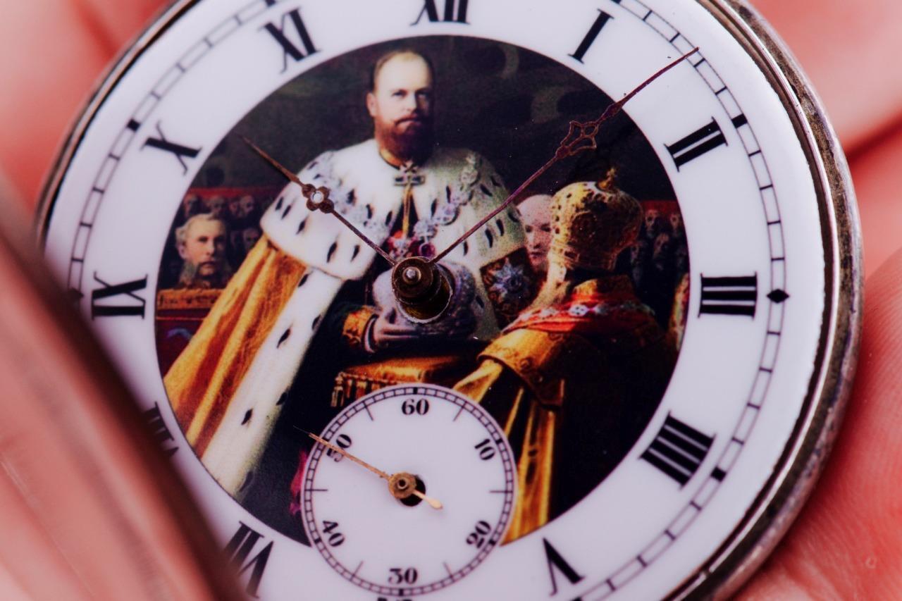 Antique Imperial Russ Silver Pocket Watch-Coronation of Tsar Alexander III