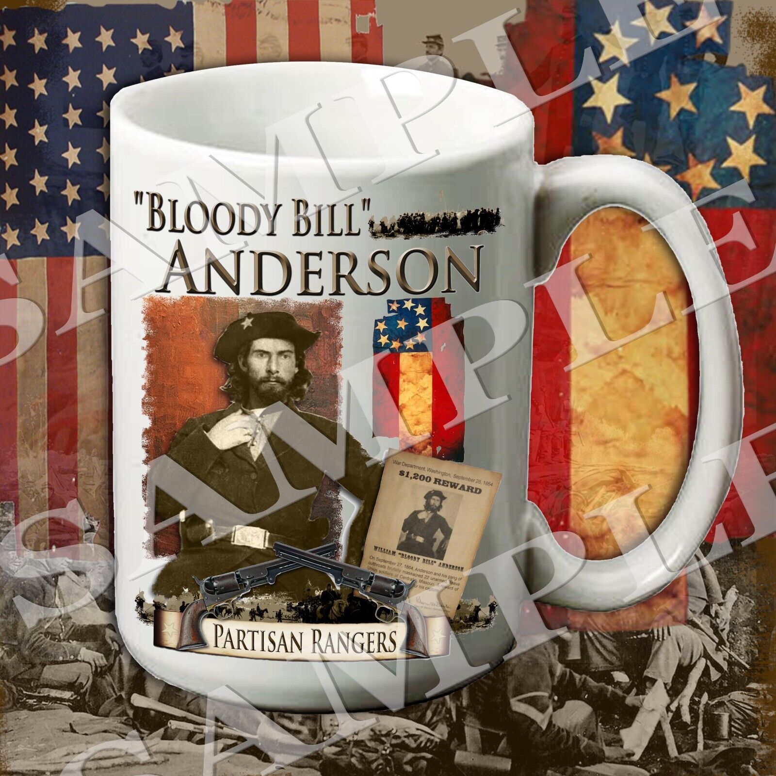 Bloody Bill Anderson 15-ounce American Civil War themed coffee mug