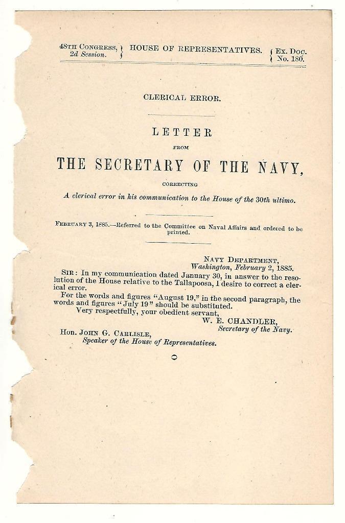 Committee Naval Affairs Re: Clerical Error Correction