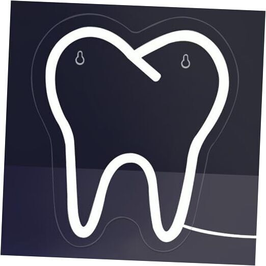 9 x7.9 Inches Tooth-Shaped LED Neon Sign, Dental Light for Dentist Office 