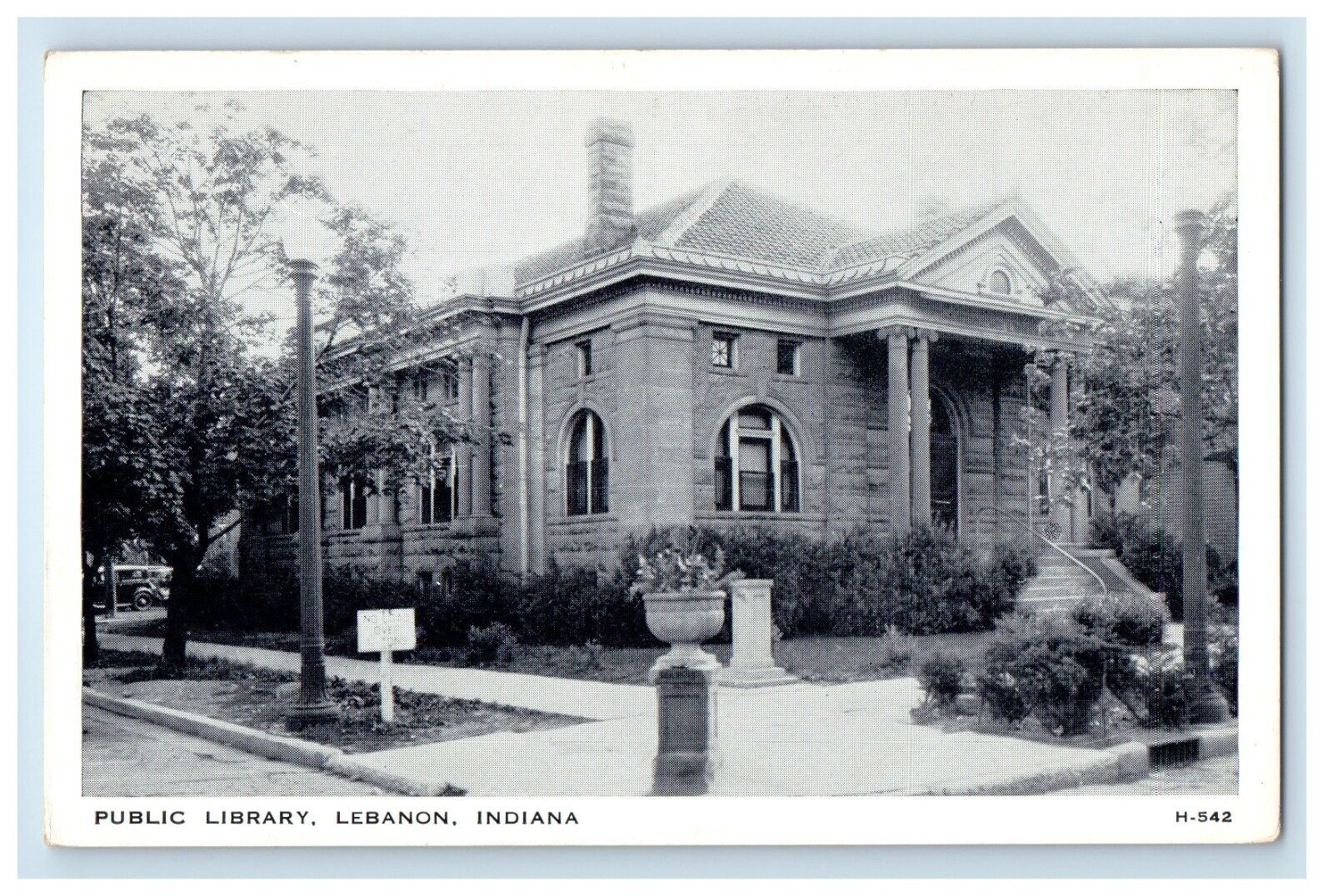 c1930\'s Public Library Building Lebanon Indiana IN Unposted Vintage Postcard