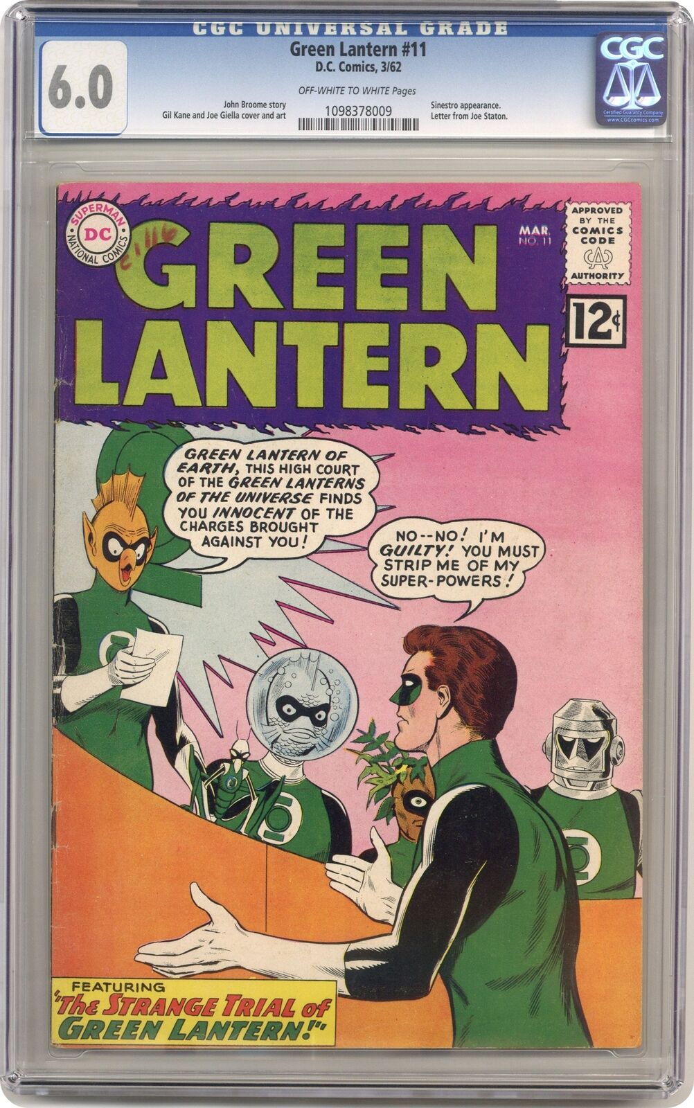 Green Lantern #11 CGC 6.0 1962 1098378009