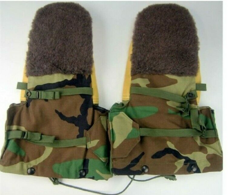 US GI Arctic Military Mittens Mitts Army COLD WEATHER ECW Flyers Gloves Camo