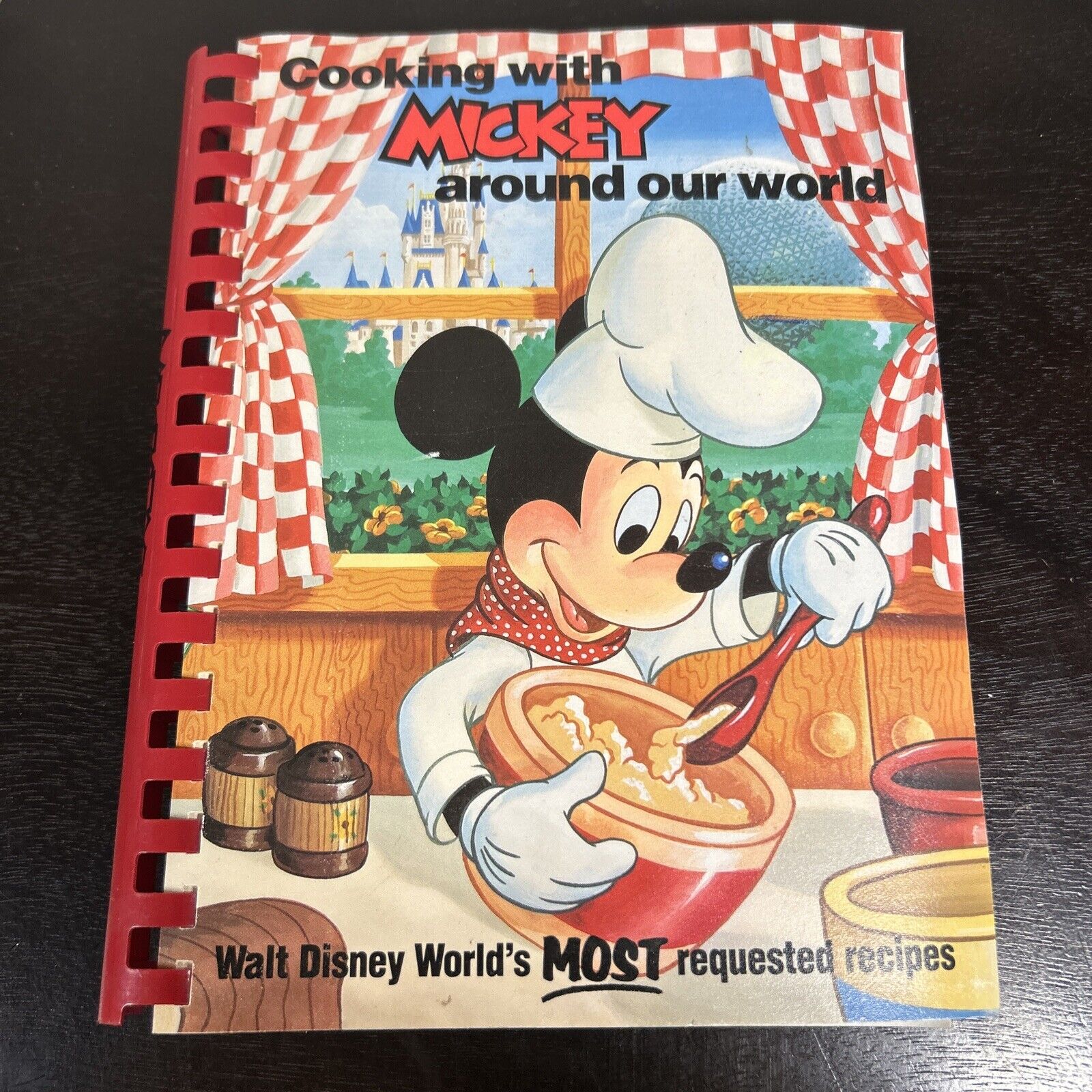 RARE Cooking with Mickey Around Our World Walt Disney Cookbook 1986 Disneyana