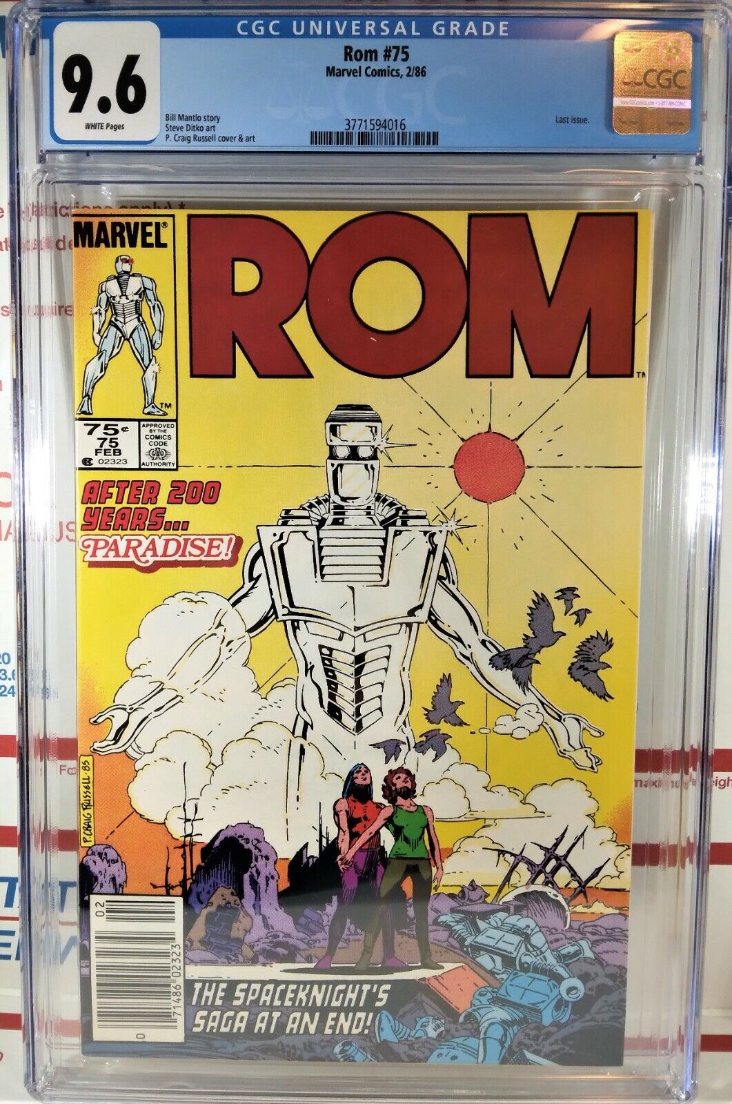 🤖 CGC 9.6 NM+ ROM #75 NEWSSTAND VARIANT Marvel SCARCE FINAL ISSUE Transformers