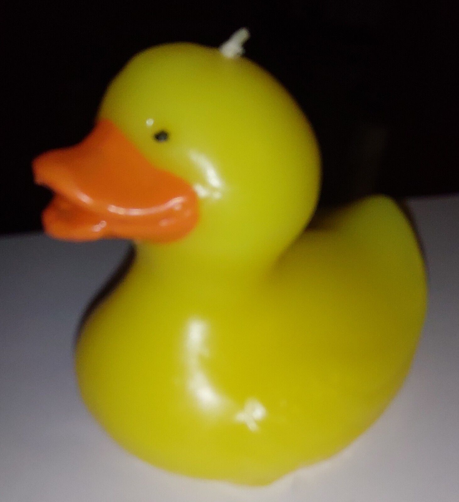 Vtg 1999 Tag 3D Yellow Orange Beak Wax Rubber Duck Shaped Decorative Candle