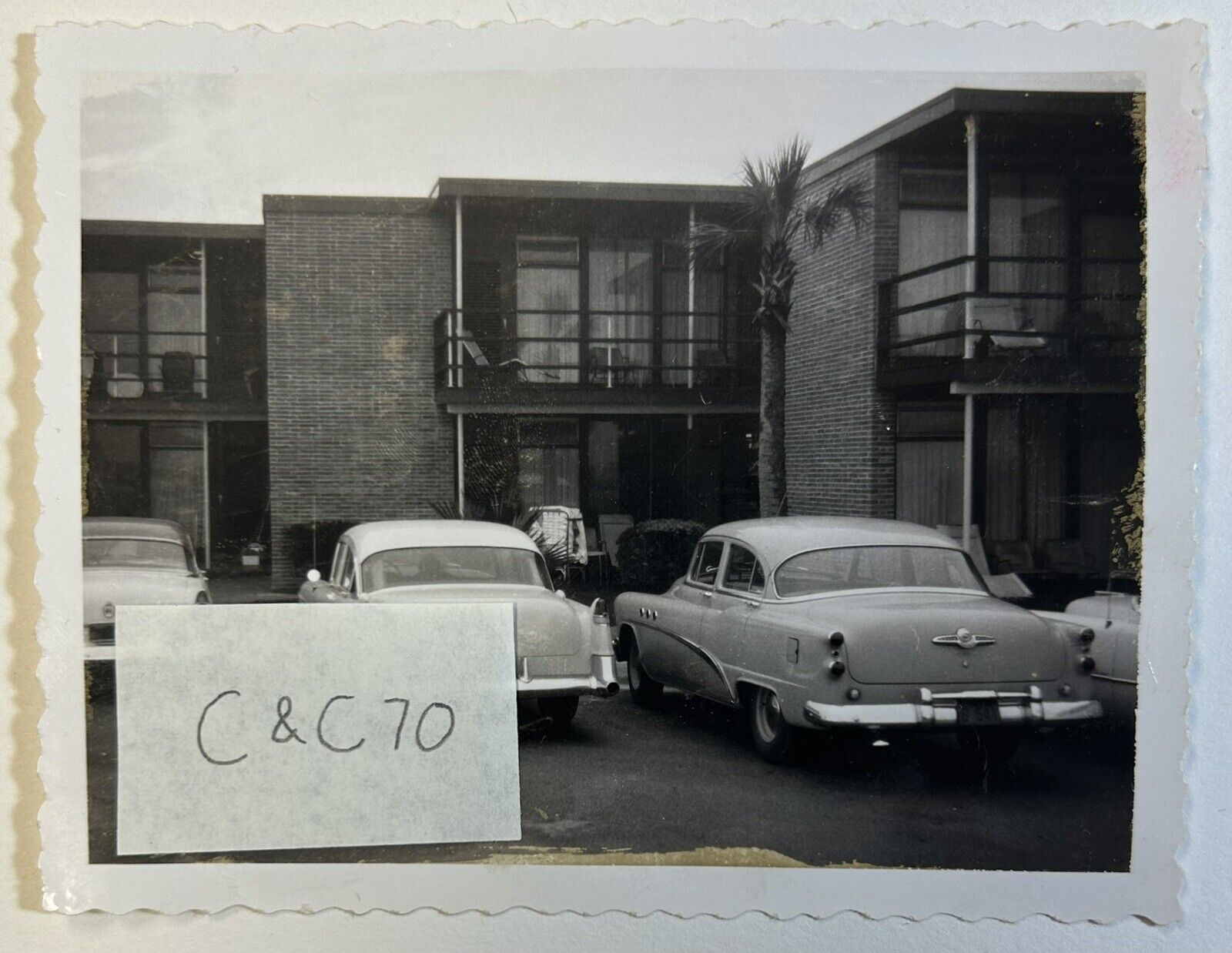 Jack Tar Hotel Galveston, Texas 1955 Black & White Photo, Polaroid