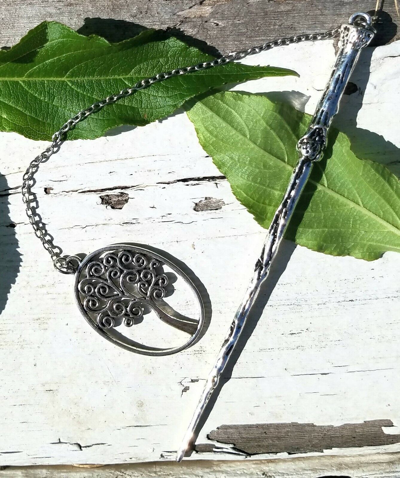 Wand Magic Magical Enchanted Pendulum Tree of Life Dowsing Hand Crafted Wicca