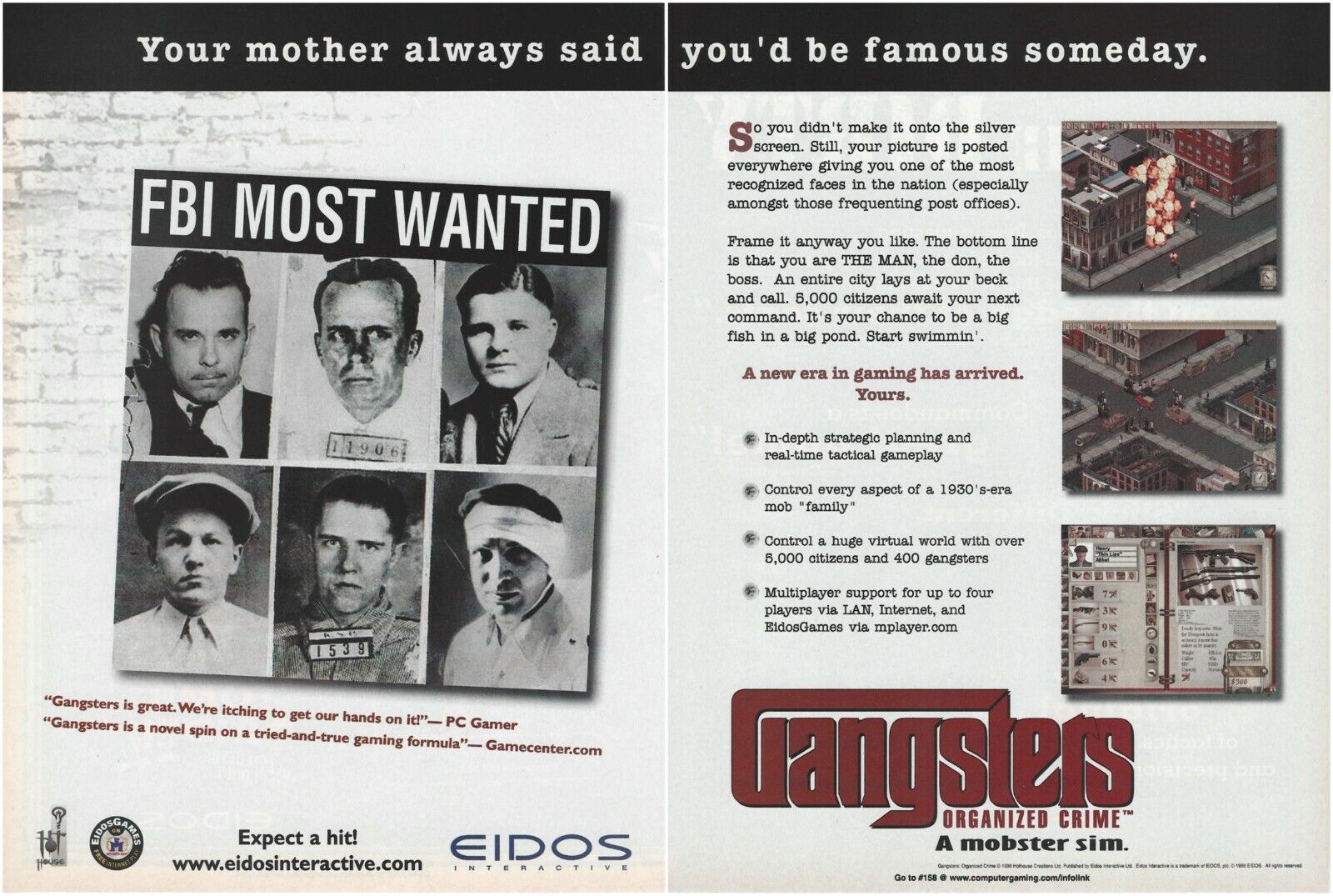 Gangsters: Organized Crime Print Ad/Poster Art PC Big Box
