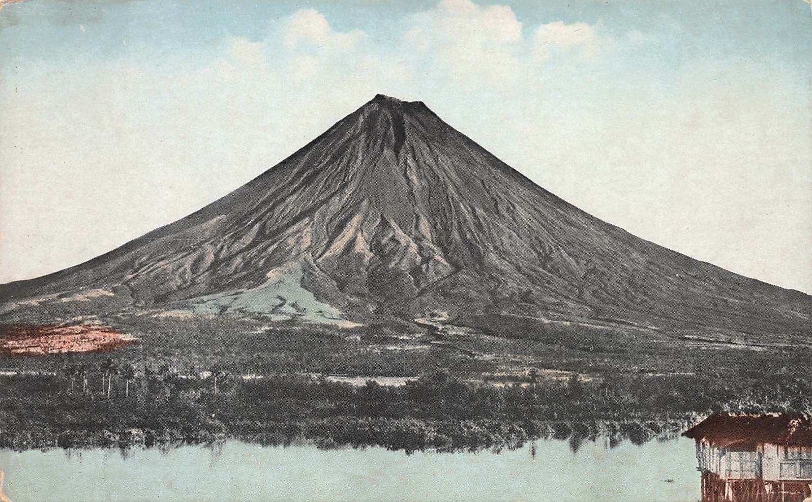 Mount Mayon Volcano, Philippine Islands, early postcard, unused 