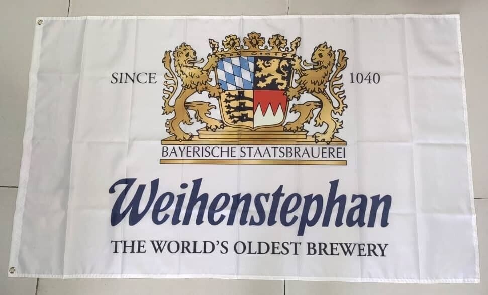 Beer Weihenstephan flagge sign Glass 0.5 German Tall Brewery Boot Swirl Germany