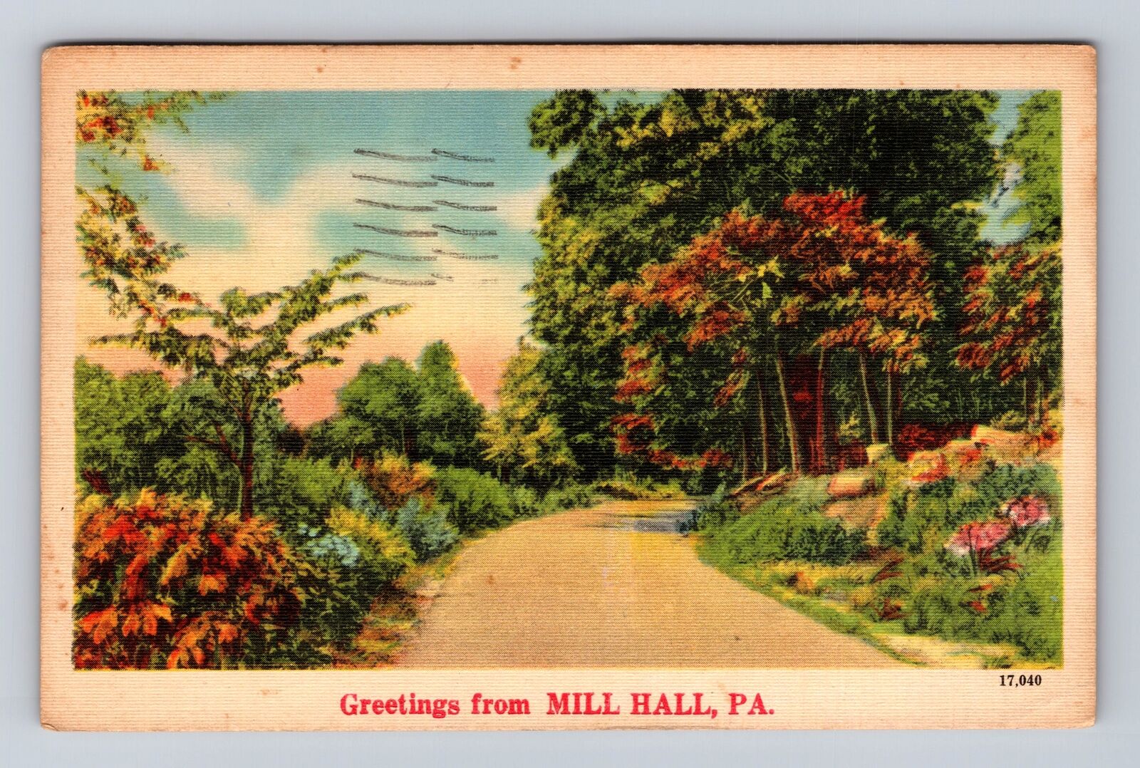 Mill Hall PA-Pennsylvania, General Greetings, Path Area, Vintage c1949 Postcard