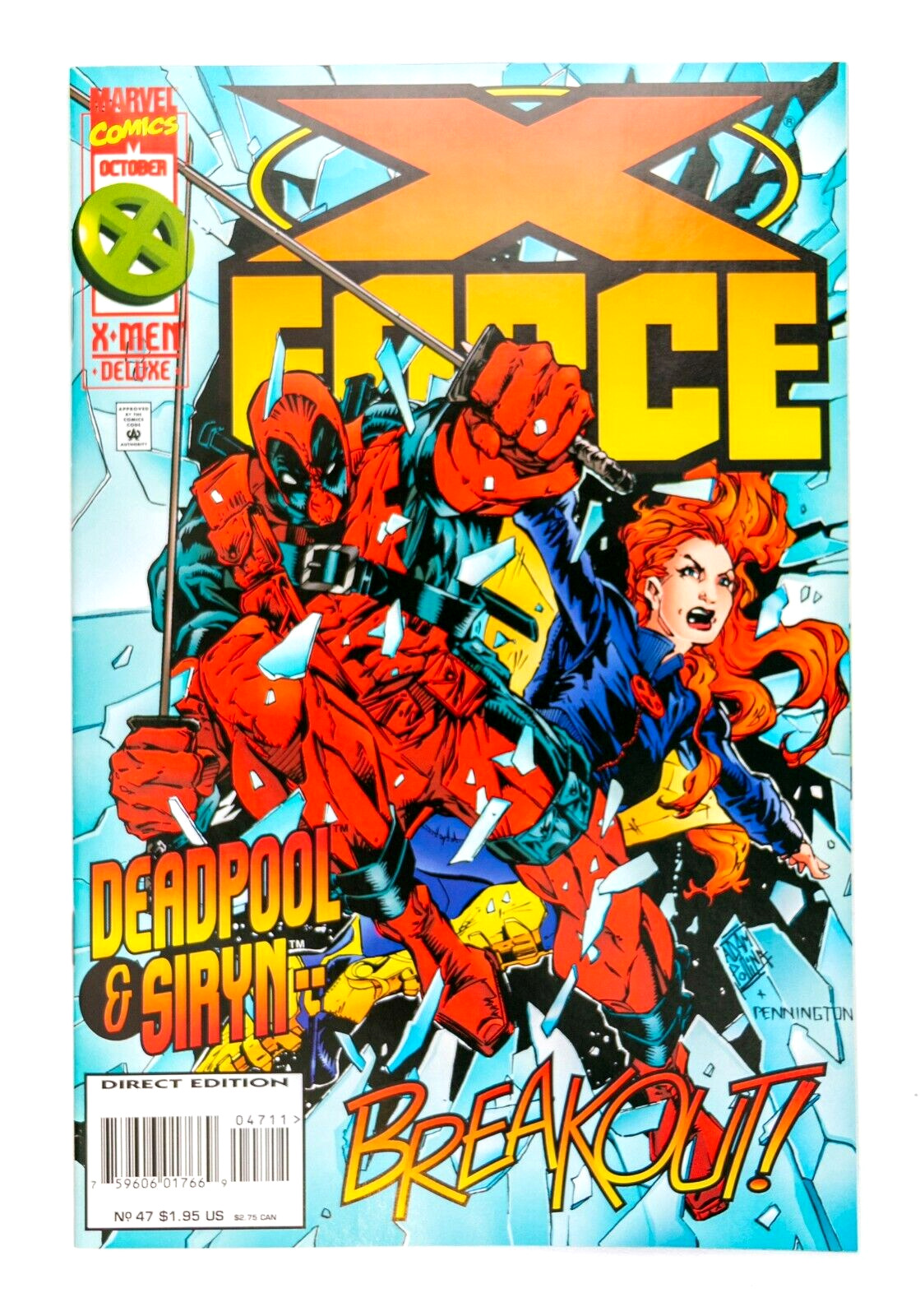 X-Force #47 (1995 Marvel) Deadpool & Siryn Breakout with Cards Unread NM-