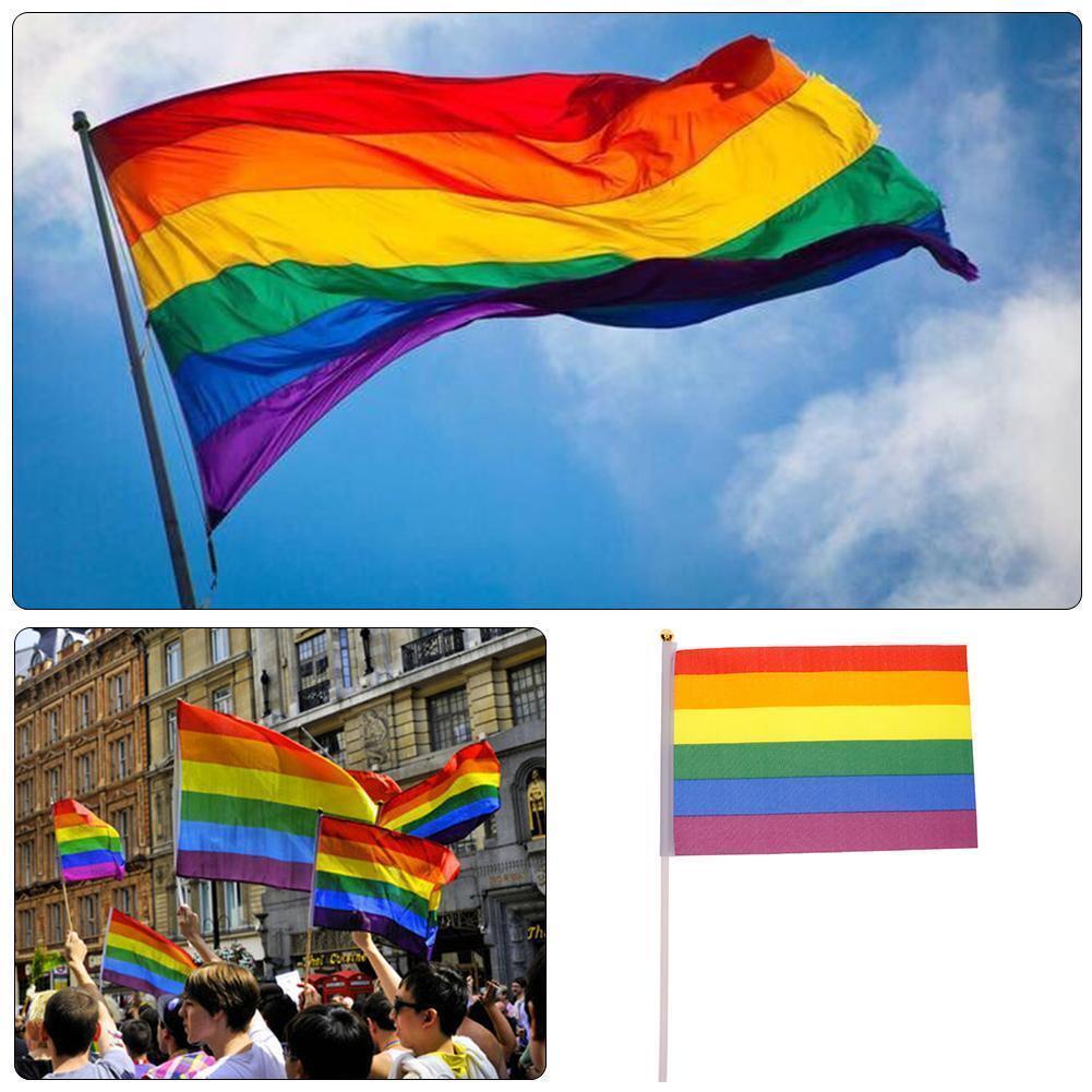 Homosexuality Banners Party Decor Creative Rainbow Hand Flag Lesbian Gay LGBT LS