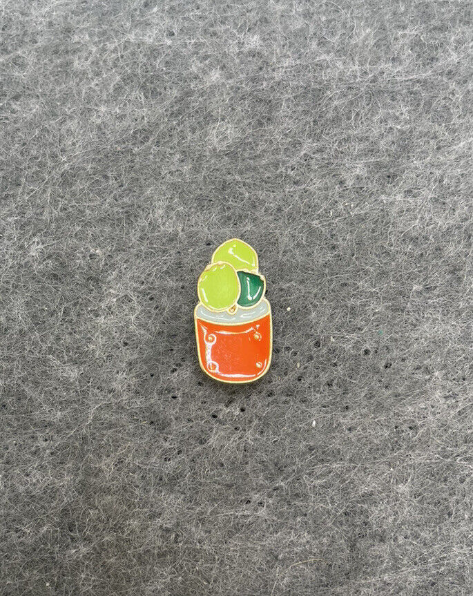 Green Plant in Pot? Gold Tone Lapel Pin Unmarked
